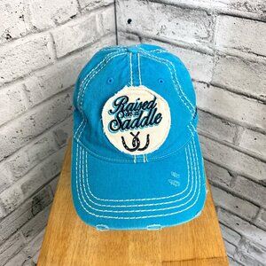 Wrangler "Raised in the Saddle" Adjustable Distressed Trucker Hat
